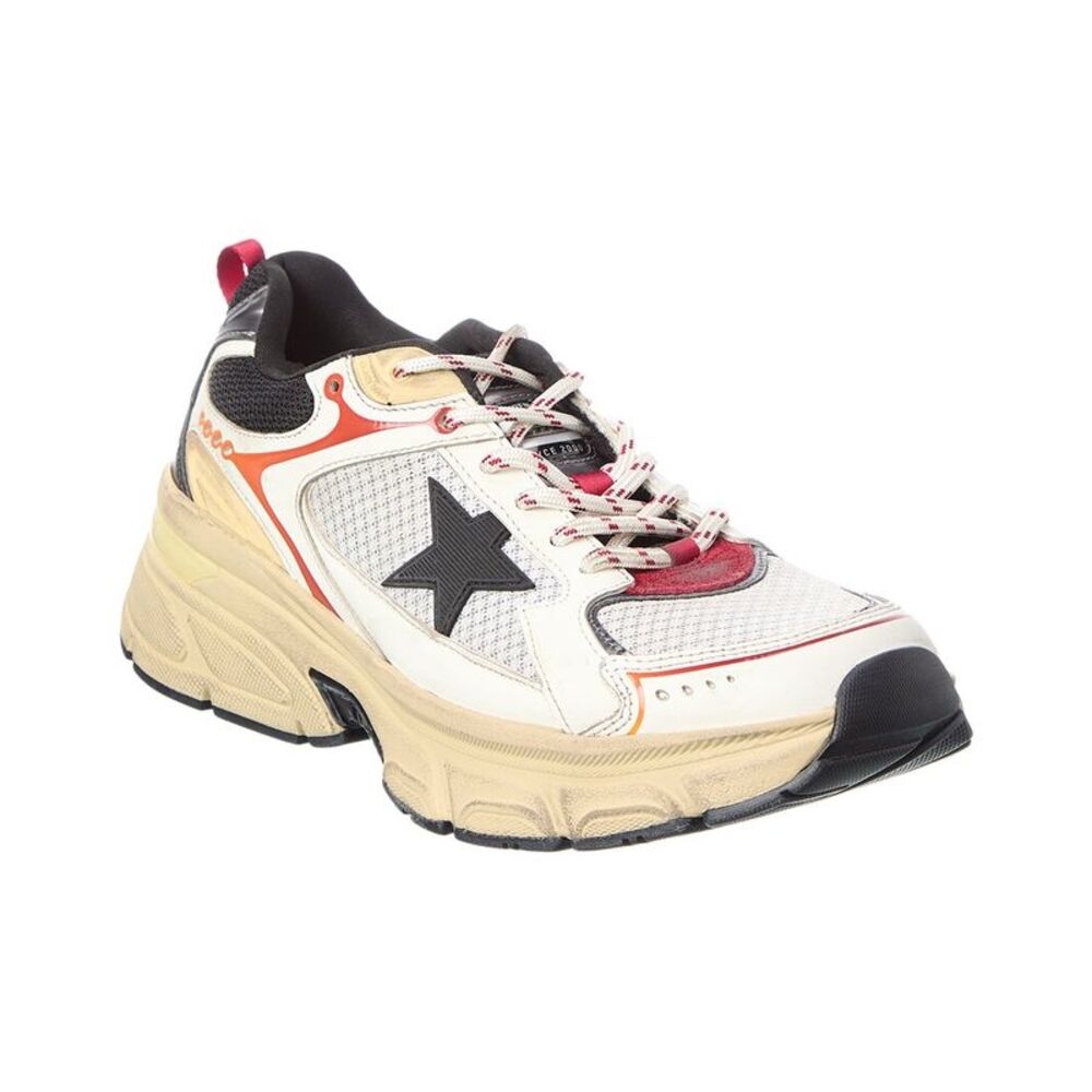 Golden Goose Lightstar Leather & Mesh Sneaker, White